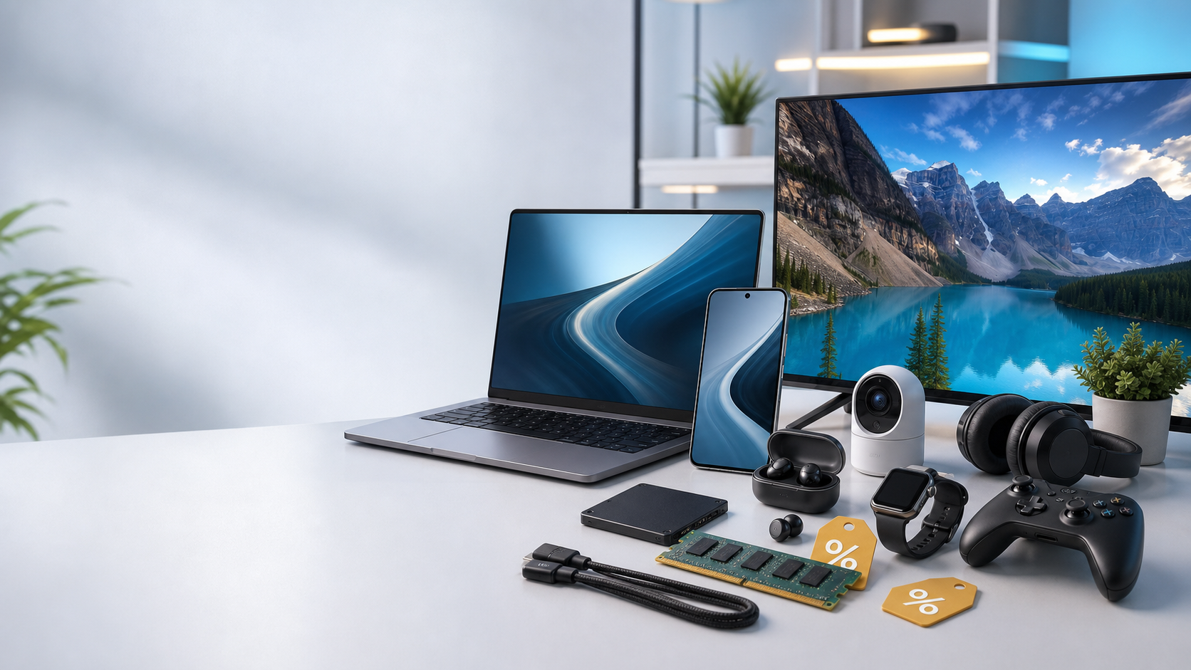 Seleção de produtos de tecnologia da vitrine Aciole Ofertas